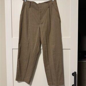 Zara Tan Checkered Dress Pants